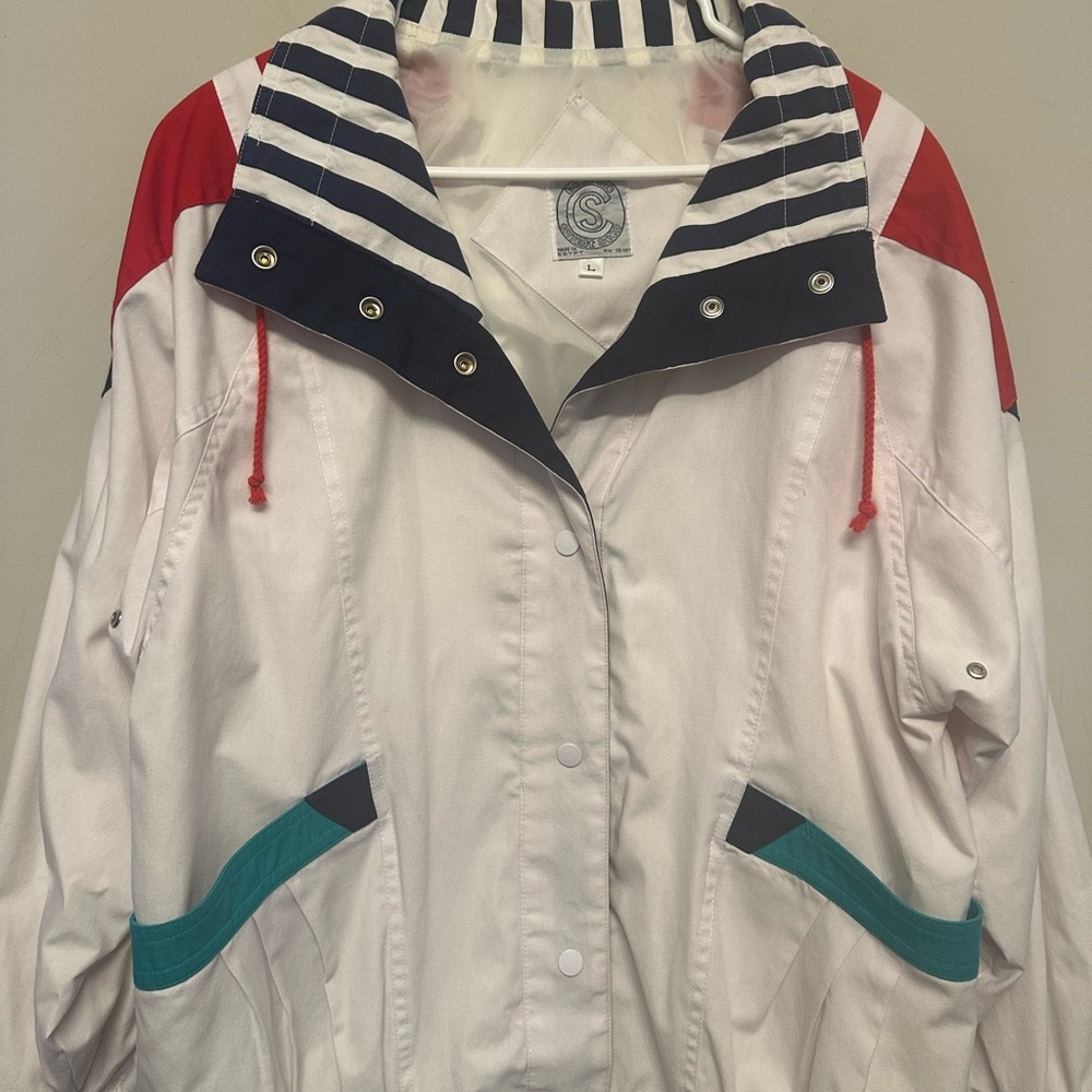 Vintage 80’s/90’s Multicolor Windbreaker/Lightweight Jacket Women’s Large - Picture 5 of 7